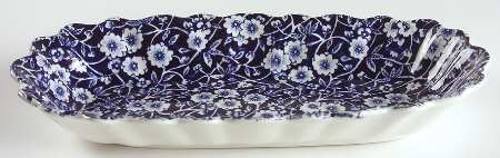 Calico Blue (Burleigh Stamp) Fluted Tray
