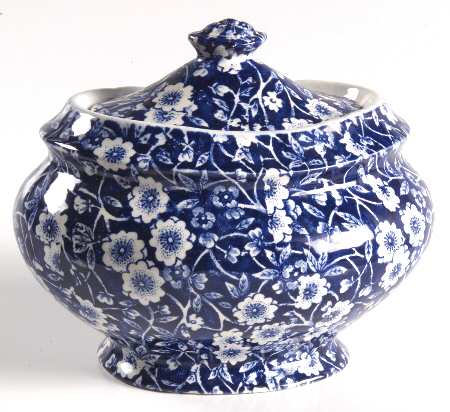 Calico Blue (Burleigh Stamp) Sugar Bowl & Lid