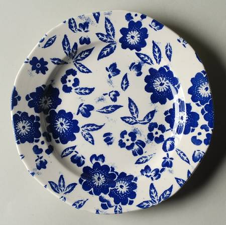 Calico Blue (Burleigh Stamp) Accent Salad Plate