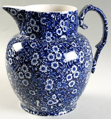 Calico Blue (Burleigh Stamp) Etruscan Jug