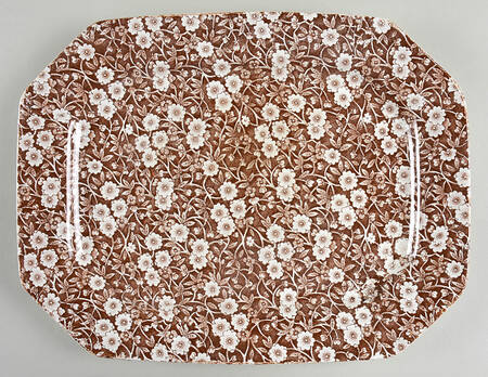 Calico Brown 13" Oval Serving Platter