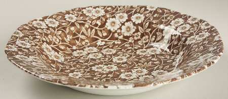 Calico Brown Rim Soup Bowl