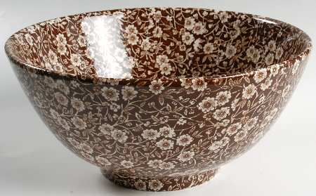 Calico Brown 11" Chinese Bowl