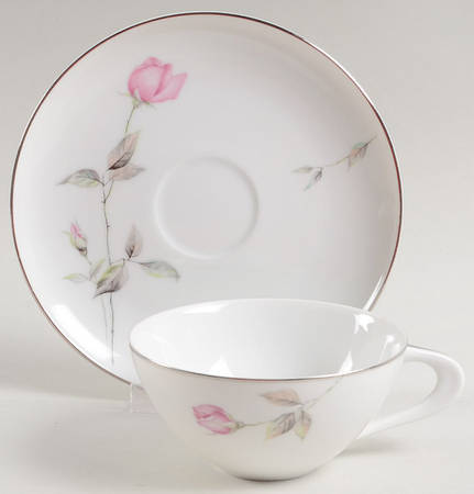 Dawn Rose Flat Cup & Saucer Set