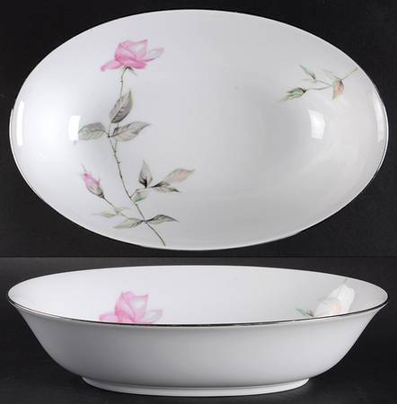 Dawn Rose 10" Oval Vegetable Bowl