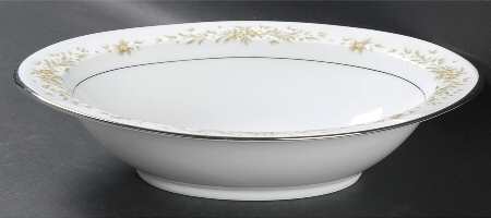 Mayfair (Platinum Trim) 11" Oval Vegetable Bowl