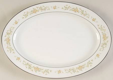 Mayfair (Platinum Trim) 12" Oval Serving Platter