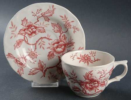 Pink Flora Flat Cup & Saucer Set