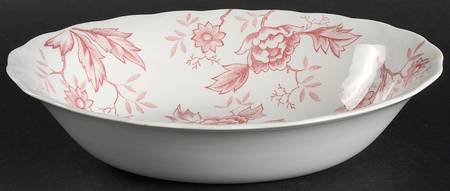Pink Flora 10" Oval Vegetable Bowl