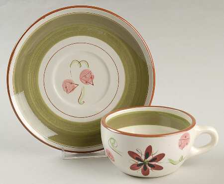 Carnival Flat Cup & Saucer Set by Stangl