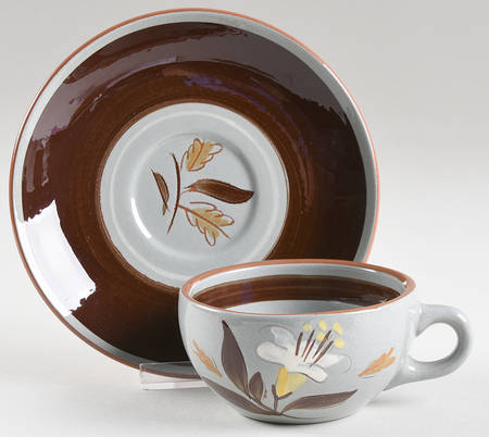 Golden Harvest Flat Cup & Saucer Set