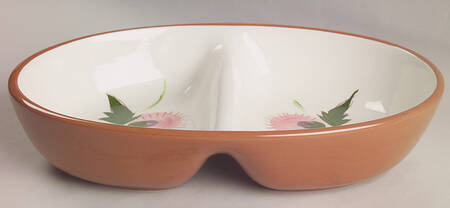 Thistle (Pink Thistle) 10" Oval Divided Vegetable Bowl