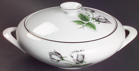 Midnight Rose Round Covered Vegetable