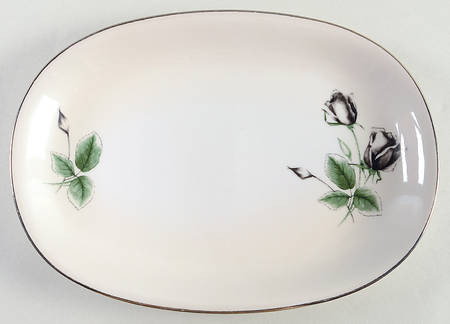 Midnight Rose 10" Oval Serving Platter