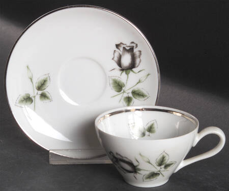 Midnight Rose Flat Demitasse Cup & Saucer Set
