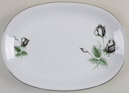Midnight Rose 14" Oval Serving Platter