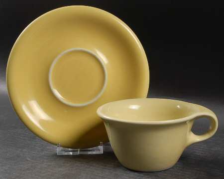 Straw Yellow Flat Cup & Saucer Set