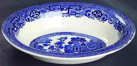 Willow Blue (Smooth) 8" Oval Vegetable Bowl