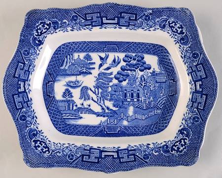 Willow Blue (Smooth) 11" Oval Serving Platter
