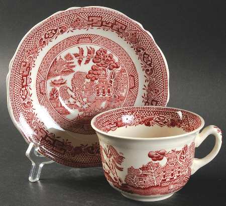 Willow Red Oversized Cup & Saucer Set