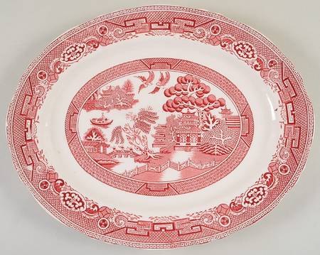 Willow Red 14" Oval Serving Platter