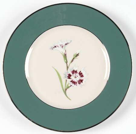 Garden Pinks Green Salad Plate by Stewart House