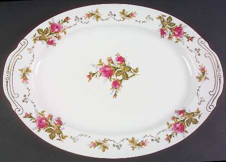 Moss Rose 16" Oval Serving Platter