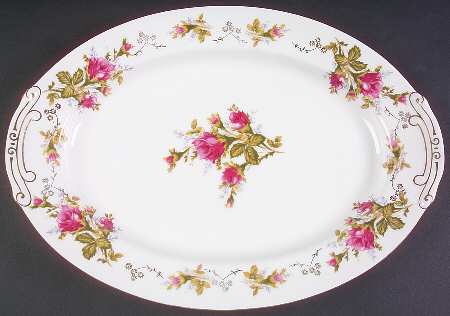 Moss Rose 14" Oval Serving Platter