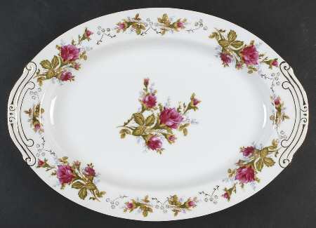 Moss Rose 13" Oval Serving Platter