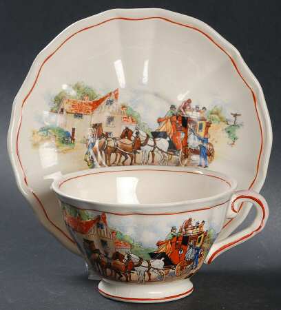 Coaching Days Footed Cup & Saucer Set