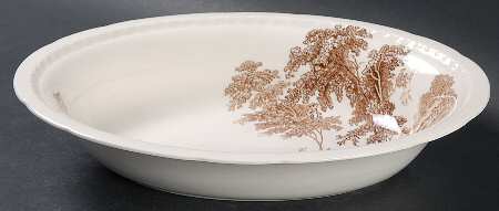 The Ferry Brown 10" Oval Vegetable Bowl