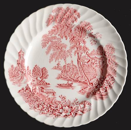 The Ferry Pink (White Back, Swirl) Bread & Butter Plate by Swinnertons
