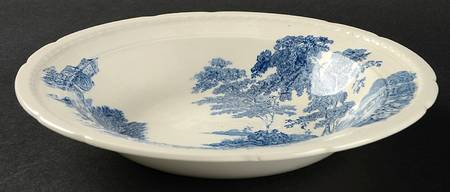 The Ferry Blue (Scallop) Rim Soup Bowl