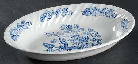 Indian Tree Blue 9" Oval Vegetable Bowl by Swinnertons