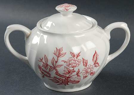 Indian Tree Pink Sugar Bowl & Lid