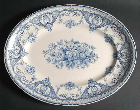 Kent Blue 16" Oval Serving Platter