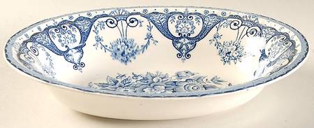 Kent Blue 9" Oval Vegetable Bowl