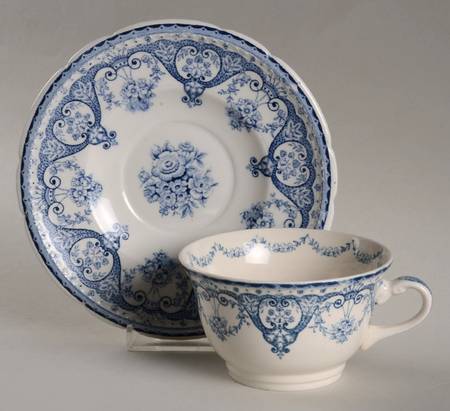 Kent Blue Flat Cup & Saucer Set