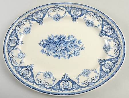 Kent Blue 14" Oval Serving Platter