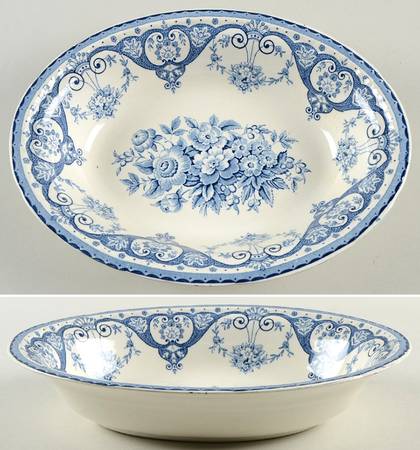 Kent Blue 10" Oval Vegetable Bowl