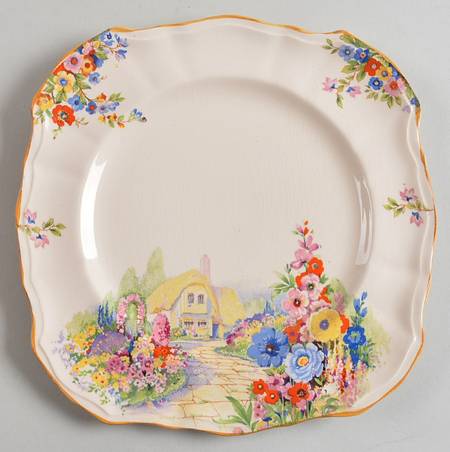 Old England Gardens Square Salad Plate