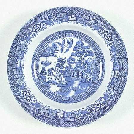 Old Willow Blue Rim Soup Bowl