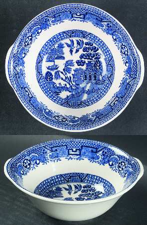 Old Willow Blue Lugged Fruit/Dessert (Sauce) Bowl