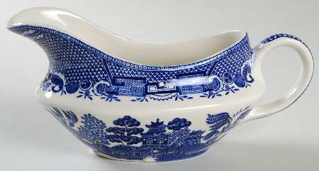 Old Willow Blue Gravy Boat