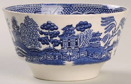Old Willow Blue Open Sugar Bowl
