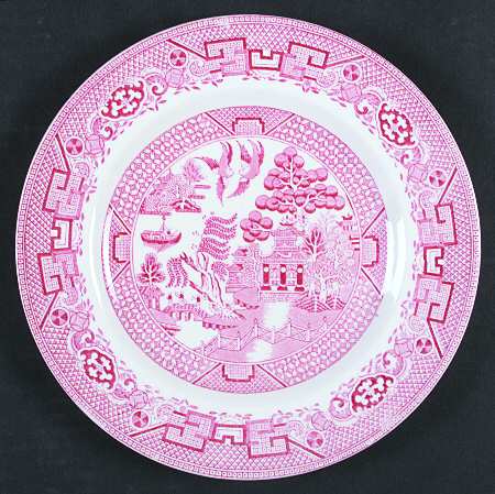 Old Willow Pink Luncheon Plate