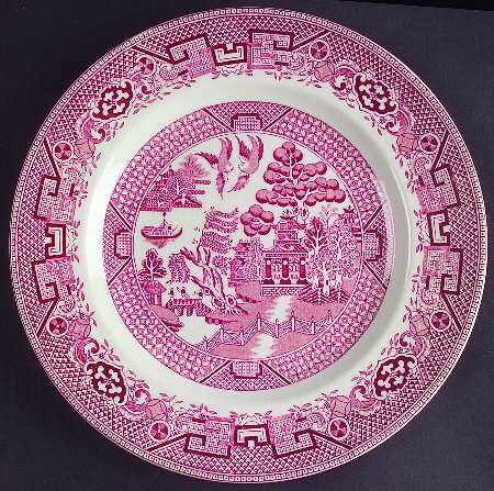 Old Willow Pink Dinner Plate