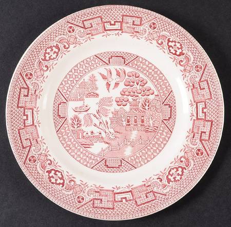 Old Willow Pink Dessert/Pie Plate