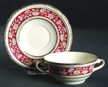 SWI1 Flat Cream Soup Bowl & Saucer Set