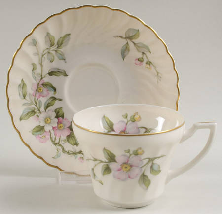 Apple Blossom Flat Cup & Saucer Set